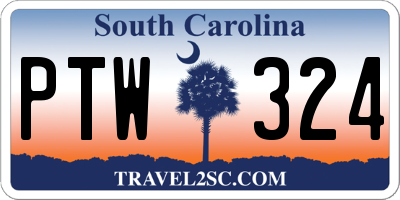 SC license plate PTW324