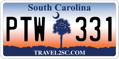 SC license plate PTW331