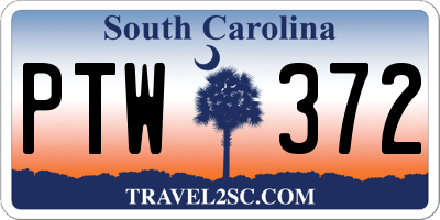 SC license plate PTW372