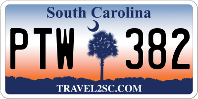 SC license plate PTW382