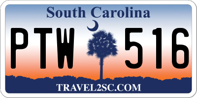 SC license plate PTW516