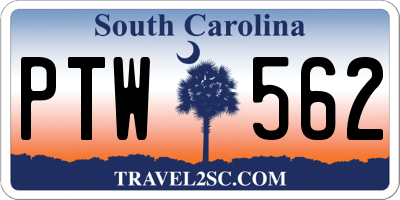 SC license plate PTW562