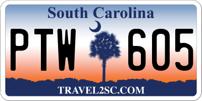 SC license plate PTW605
