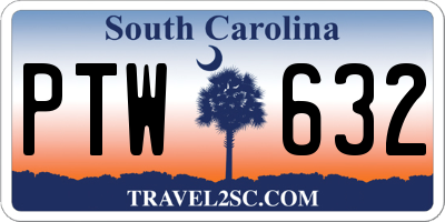 SC license plate PTW632