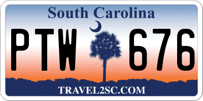SC license plate PTW676