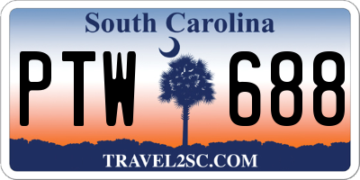 SC license plate PTW688