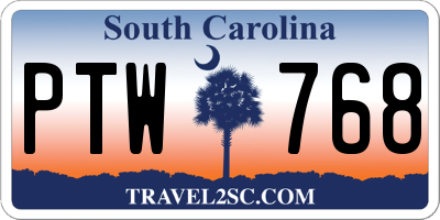 SC license plate PTW768