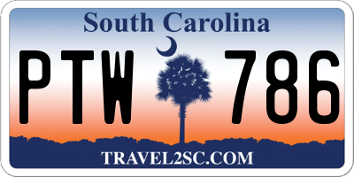 SC license plate PTW786
