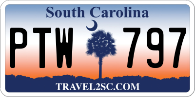 SC license plate PTW797