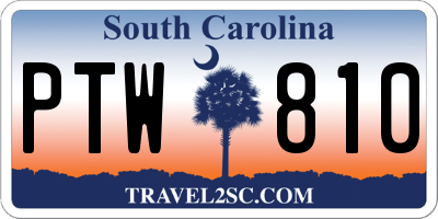 SC license plate PTW810