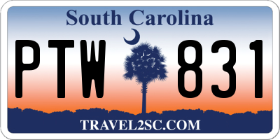 SC license plate PTW831