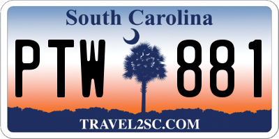 SC license plate PTW881