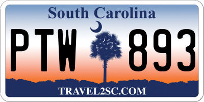 SC license plate PTW893