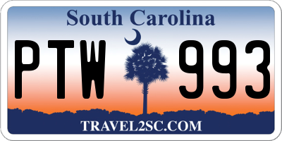 SC license plate PTW993