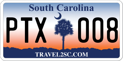 SC license plate PTX008