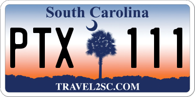 SC license plate PTX111