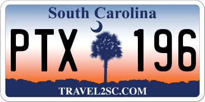 SC license plate PTX196