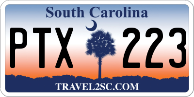 SC license plate PTX223