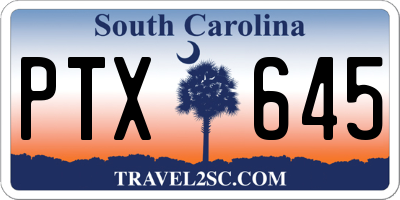 SC license plate PTX645