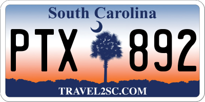 SC license plate PTX892