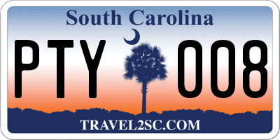 SC license plate PTY008