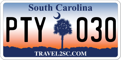 SC license plate PTY030