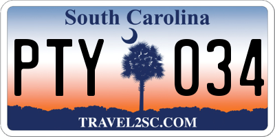 SC license plate PTY034
