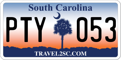 SC license plate PTY053