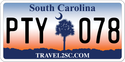 SC license plate PTY078
