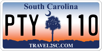 SC license plate PTY110