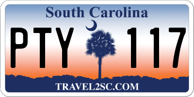 SC license plate PTY117