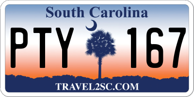 SC license plate PTY167