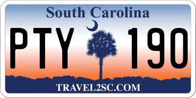 SC license plate PTY190