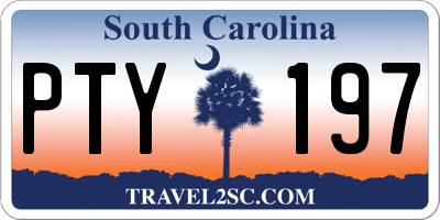 SC license plate PTY197