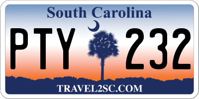 SC license plate PTY232