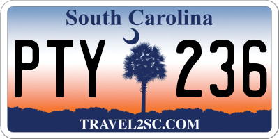 SC license plate PTY236