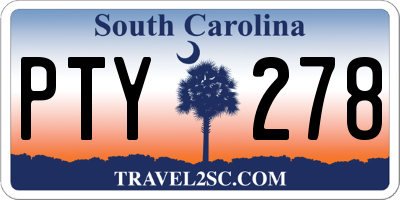 SC license plate PTY278
