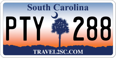 SC license plate PTY288