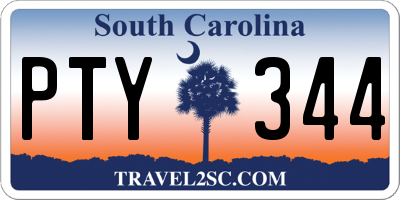 SC license plate PTY344