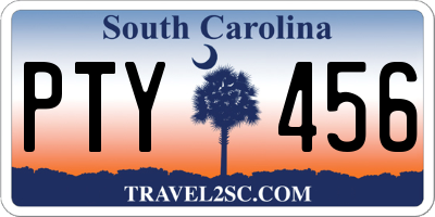 SC license plate PTY456