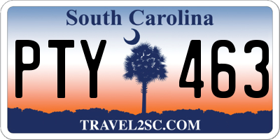 SC license plate PTY463