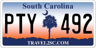 SC license plate PTY492