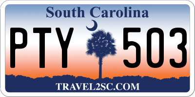 SC license plate PTY503