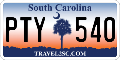 SC license plate PTY540