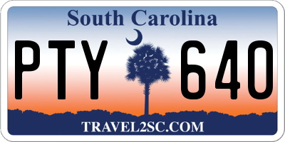SC license plate PTY640