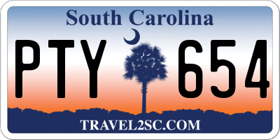 SC license plate PTY654