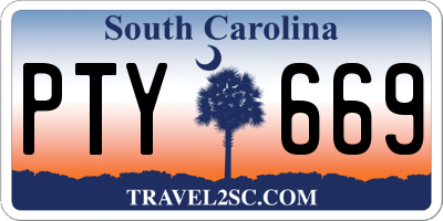 SC license plate PTY669
