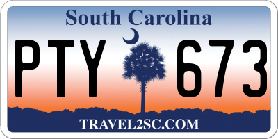 SC license plate PTY673