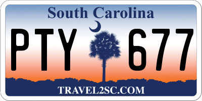 SC license plate PTY677