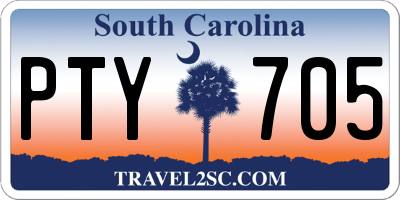 SC license plate PTY705